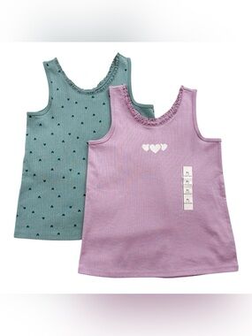 NWT Cat & Jack Heart Print Tank Tops XL - 14